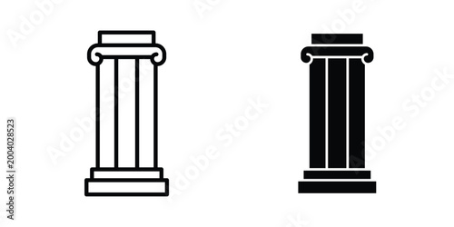Pillar icon vector editable stroke. logo symbol illustration.