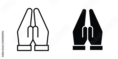 Pray icon vector editable stroke. logo symbol illustration.