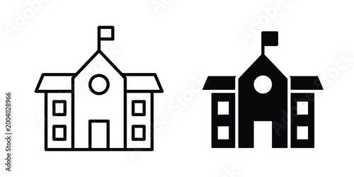 primary school icon vector editable stroke. logo symbol illustration.