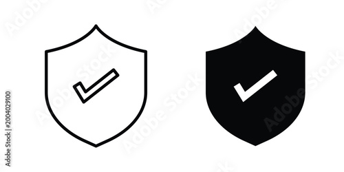 Protected icon vector editable stroke. logo symbol illustration.
