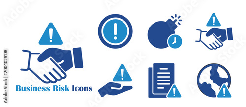 Business risk glyph solid icons