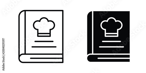 Recipe book icon vector editable stroke. logo symbol illustration.
