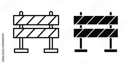 Road Barrier icon vector editable stroke. logo symbol illustration.