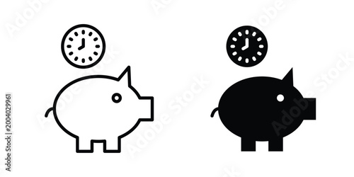 Save time icon vector editable stroke. logo symbol illustration.