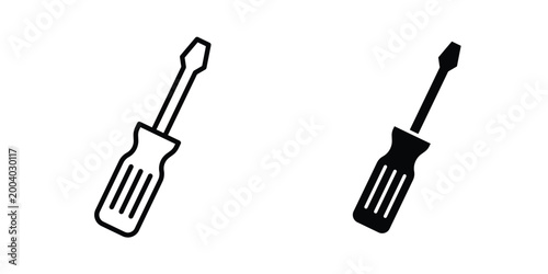 Screwdriver icon vector editable stroke. logo symbol illustration.