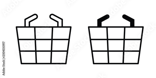 Shopping basket icon vector editable stroke. logo symbol illustration.