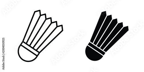 Shuttlecock icon vector editable stroke. logo symbol illustration.