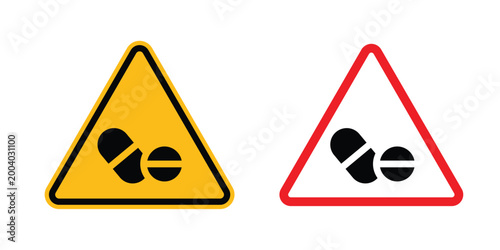 Side effects sign vector editable stroke. logo symbol illustration.
