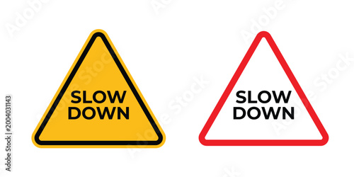 Slow down sign vector editable stroke. logo symbol illustration.