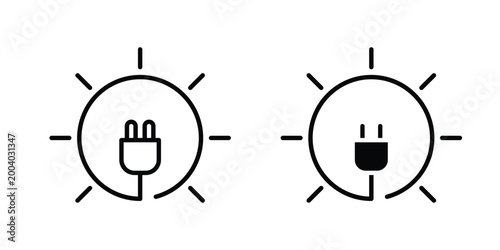 Solar energy icon vector editable stroke. logo symbol illustration.