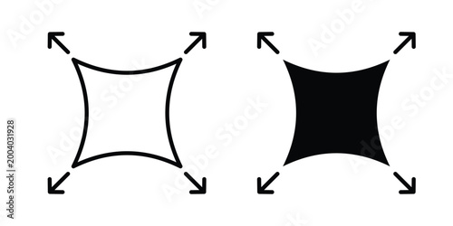 Stretchable fabric icon vector editable stroke. logo symbol illustration.