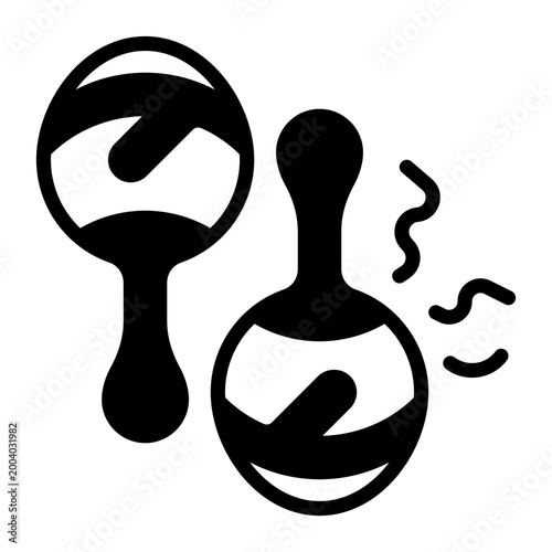 maracas icon, glyph icon style