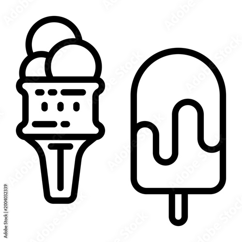 ice cream icon, line icon style