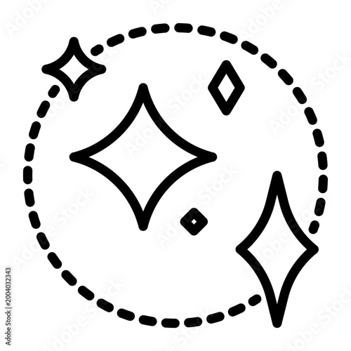 glitter icon, line icon style