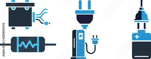 Electronic transformer with multiple wires connected, essential component in power distribution systems and electrical circuits.