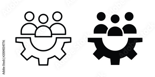 Workforce icon vector editable stroke. logo symbol illustration.
