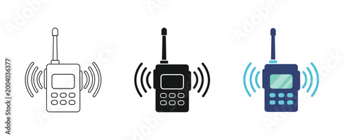 Walkie Talkie Icon – Portable Radio Communication Symbol for Emergency, Safety, Alert and Wireless Signal Concept
