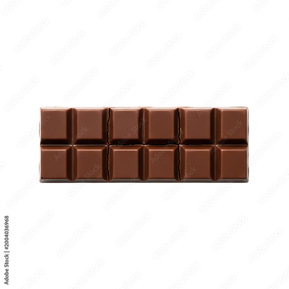 Fototapeta premium Chocolate bar with ten squares, sweet confectionery treat.