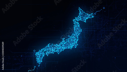 先端技術国家を表現する日本のデジタル地図グラフィック