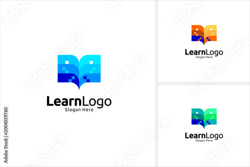 Learning logo design. Creative book logo concept. Education logo design template