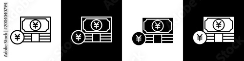 Fotografie Yen black and white icon design concept