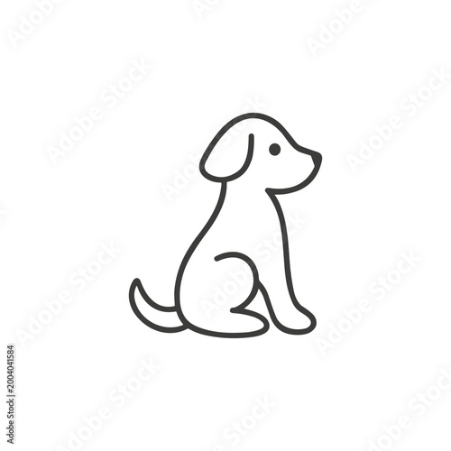 Cute Puppy Line Art
