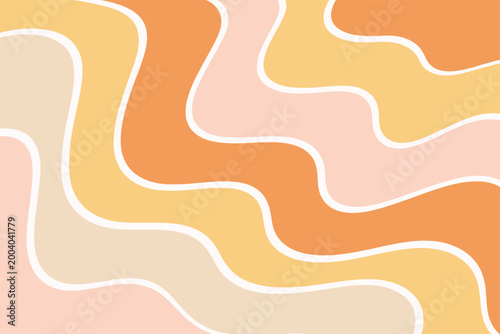 Retro Wavy Organic Shapes Background in Warm Earth Tones vector illustration