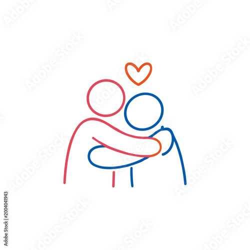 Couple Hugging with Heart