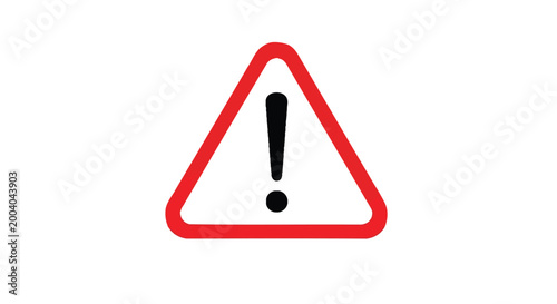 Flat red triangular warning sign vector illustration featuring a bold black exclamation mark icon symbol Free Download Flat red triangular warning sign vector illustration featuring a bold black exclamation mark icon symbol - GFXLoad