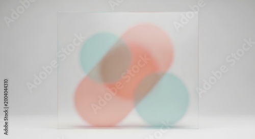 Background transparent glass with colorful circles abstract