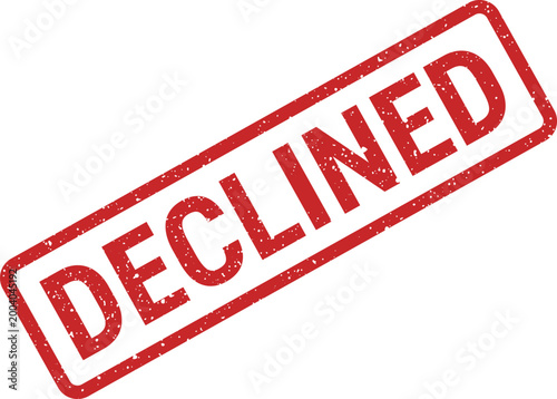 Cuadro en lienzo Red Declined grunge rubber stamp for official rejection or unsuccessful applicat