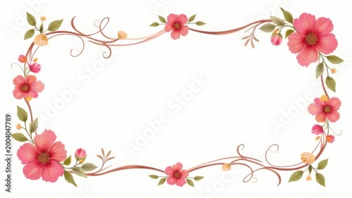 vibrant floral frames circular and oval shapes isolated on white decorative design