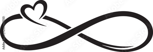 Infinity symbol with small heart icon Vector