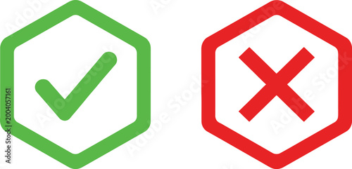Check and cross sign icons Vector
