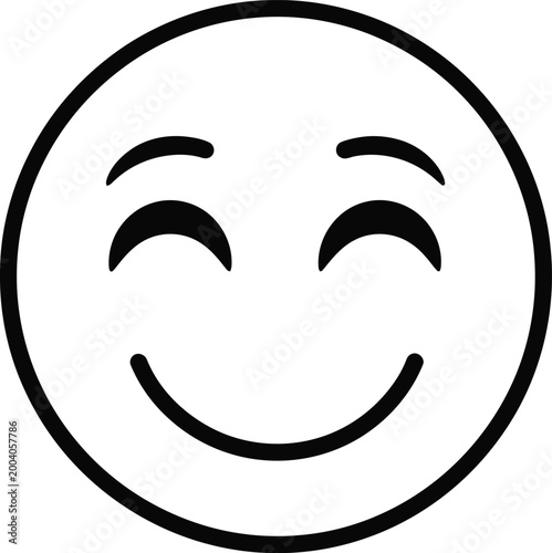 Happy smiling face emoji icon Vector