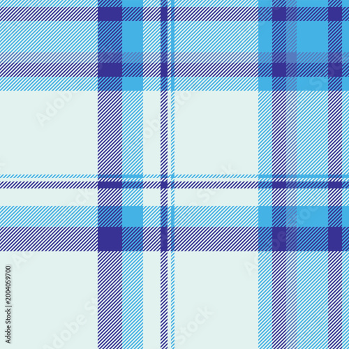 Infinity vector check texture, neat plaid pattern fabric. Perfect background tartan textile seamless in light and cyan colors.