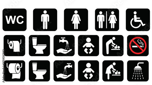 Valokuva Toilet icon set