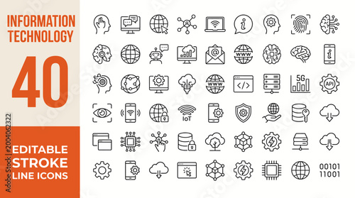 Canvastavla Information technology icon set