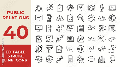 Foto Public Relations icon set
