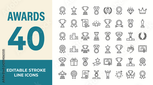 Cuadro en lienzo Awards icon set