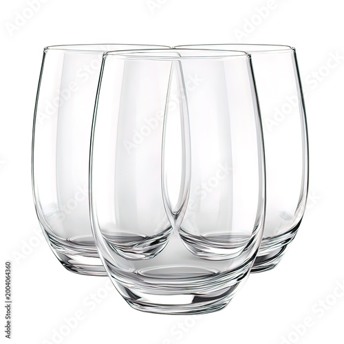 Clear Glass Tumblers for Drinking.