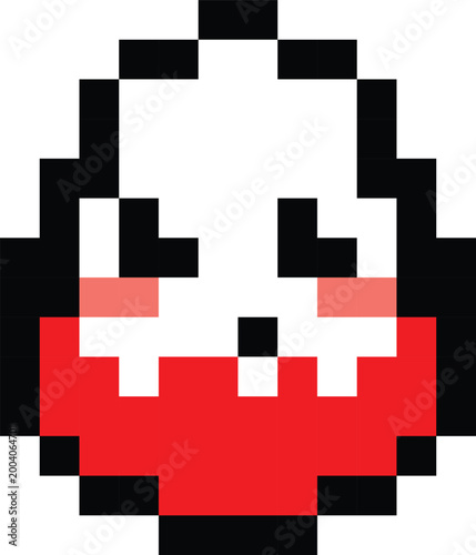 Cute Pixel Character with Heart – Kawaii Cartoon Face for Stickers, Prints and Merch Design