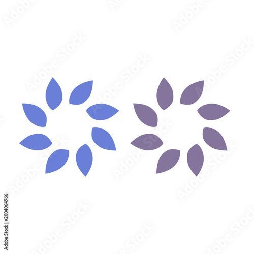 GREEN LEAVES IN CIRCLE SIGN SYMBOL LOGO VECTOR