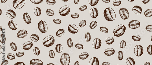 Coffee beans hand drawn 
