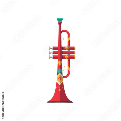 Vibrant Trumpet Decorated for Cinco De Mayo Celebrations with Colorful Patterns