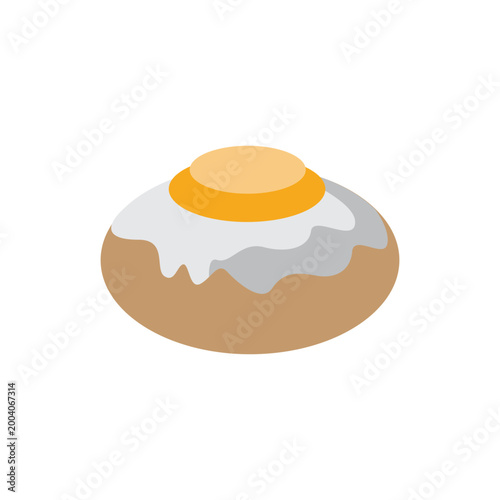 Flat Design Pastry Bun Icon