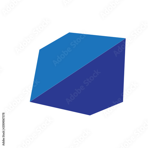 Minimalist Blue 3D Geometric Shape