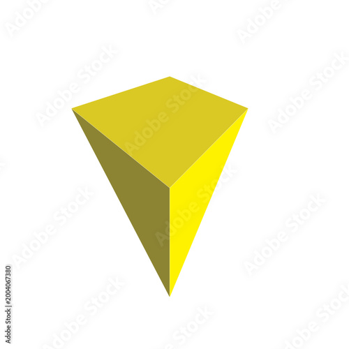 Yellow Inverted Pyramid Geometric Shape