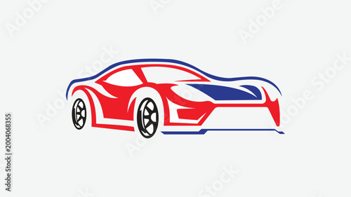 Sport Car Illustration – Modern Vehicle Side View Design