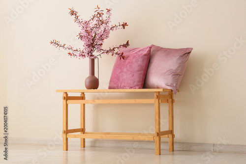Vase with blossoming branch...